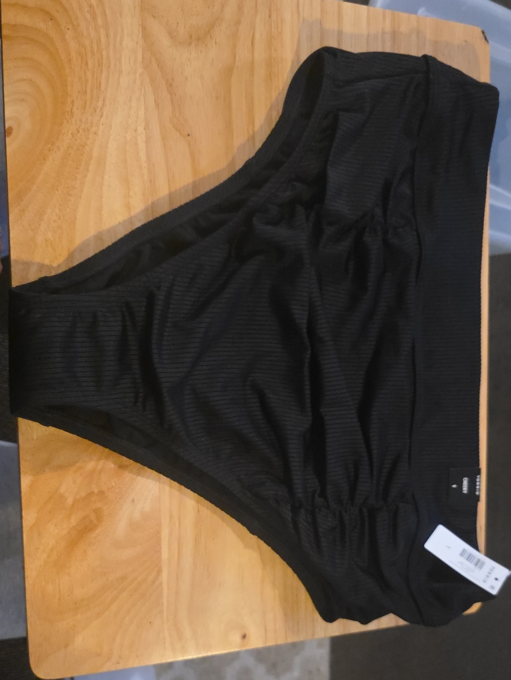 Torrid Size 1 Black Ribbed Bikini Bottoms